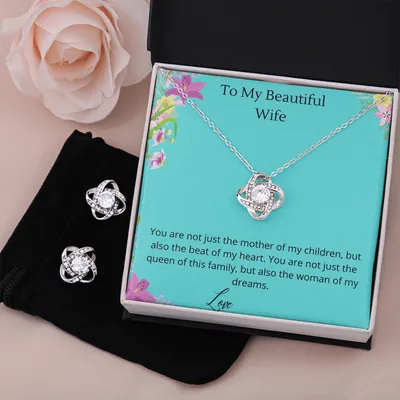 Beautiful Wife Love Knot Necklace/Earring set