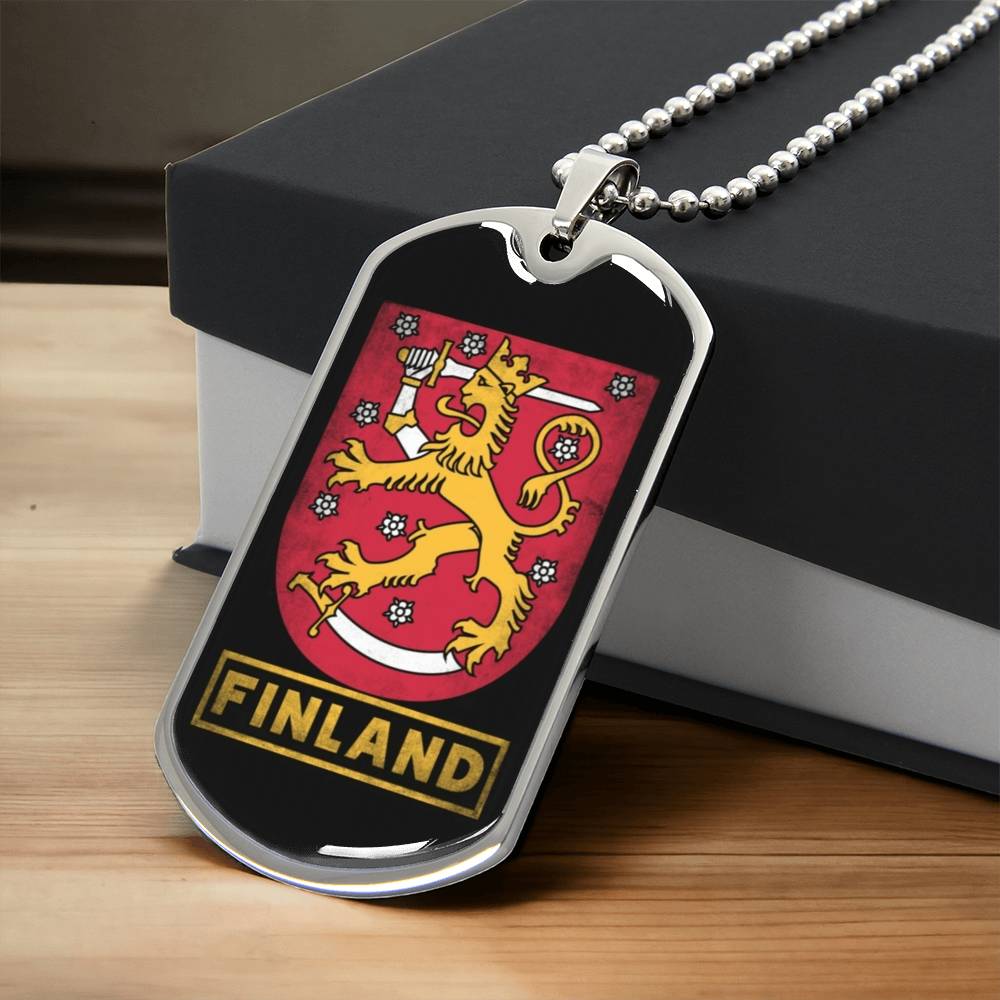 Finland Necklace - Army Tag Necklace, Dog Tag
