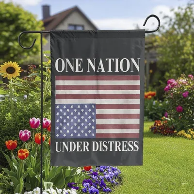 One Nation Under Distress Anti King Save Democracy Upside Down American Flag Vertical Garden Flag