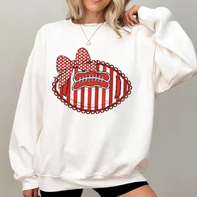 Touchdown Season Sweatshirt Fall Football Sweatshirt Football Game Day Sweatshirt Football Leopard Sweatshirt Checkered Football Bow