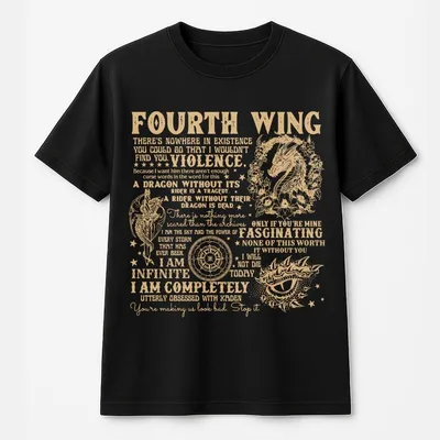 Fourth Wing T-Shirt, Dragon Rider T-Shirt, Basgiath War College T-Shirt, The Empyrean Series, Violet Sorrengail Fantasy Book