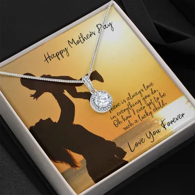 Necklace For Mom On Wedding Day, Mother Necklace Message Card From Bride, Thank you Gift for Mom, Mother of the Bride Necklace