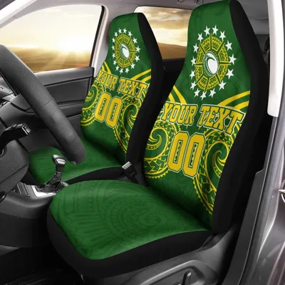 Custom Cook Islands Rugby Car Seat Covers Tribal Pattern