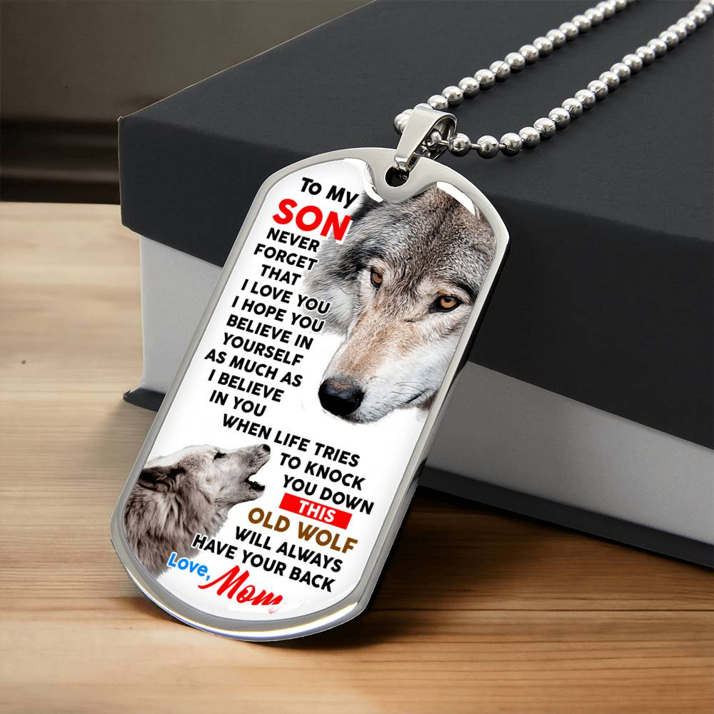 Gift For Son From Mother Military Style Pendant Dog Tag Necklace, Dog Tag Birthday Gift For Son From Love Mom - Army Tag Necklace, Dog Tag