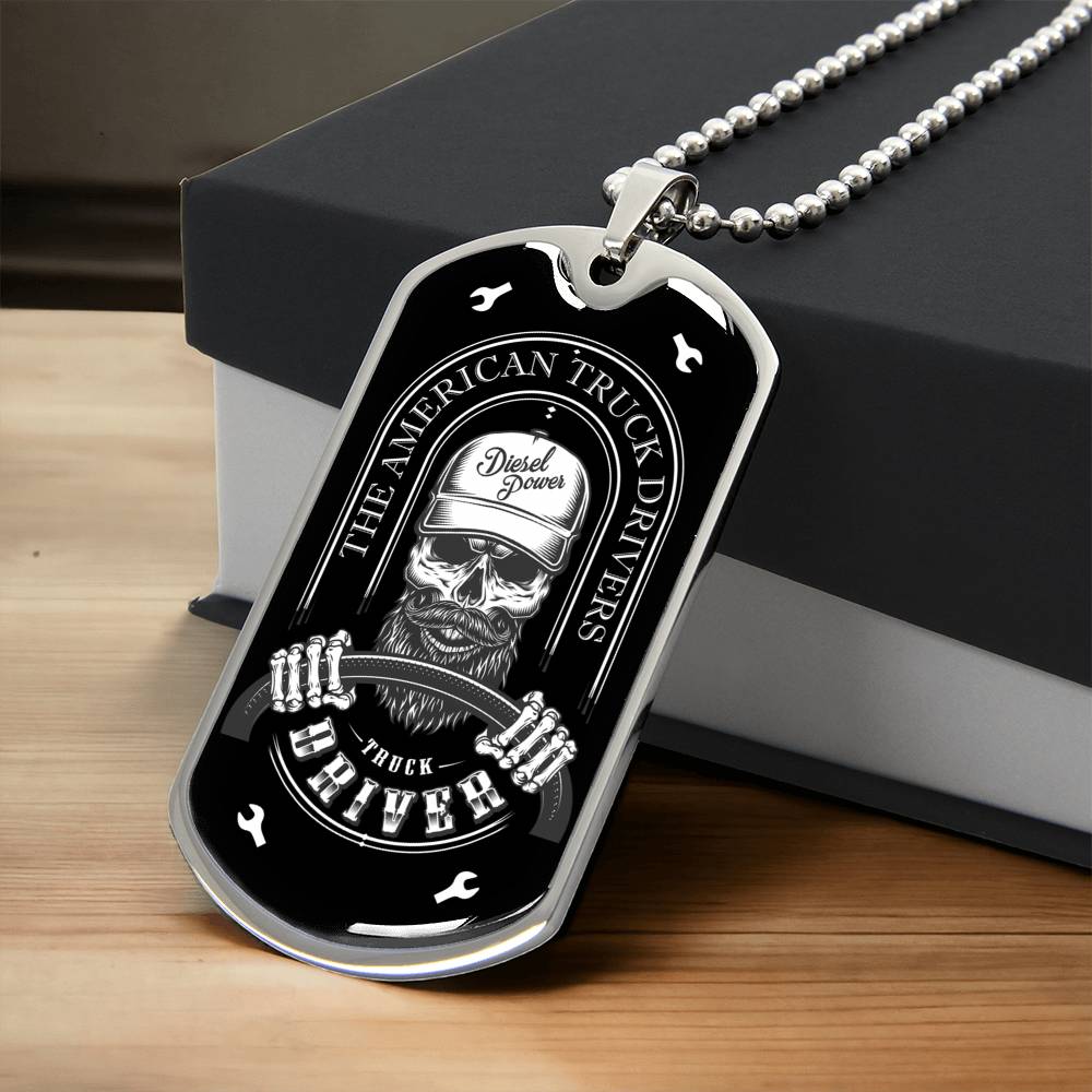The American Truck Driver - Army Tag Necklace, Dog Tag