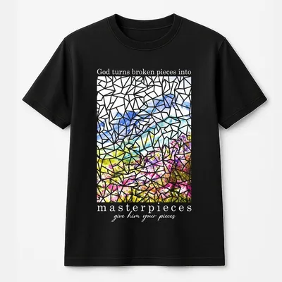 Masterpieces Christian Printing T-Shirt, Bible Verse T-Shirt,Cross Outfit, Faith Clothing, Jesus Lover T-Shirt