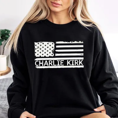 Distressed Flag Charlie Kirk Sweatshirt The Charlie Kirk Patriot Proud Patriot Charlie Kirk Sweatshirt