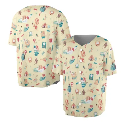 Retro Cartoon Baseball Jersey, Funny Vintage Comic Print Baseball Jersey, Colorful Nostalgic Outfit, Unisex Jersey