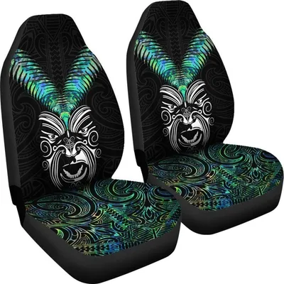 New Zealand Maori Moko Car Seat Covers Paua Shell