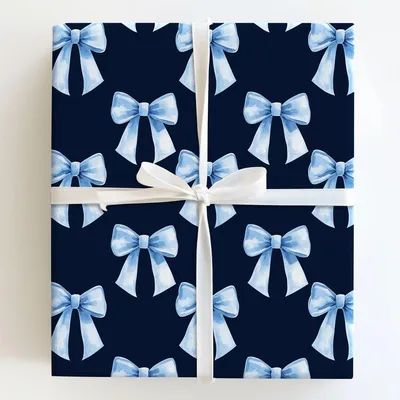 Misty Bow - Gift Wrap for Christmas, Holidays Wrapping Paper, Christmas Wrapping Paper