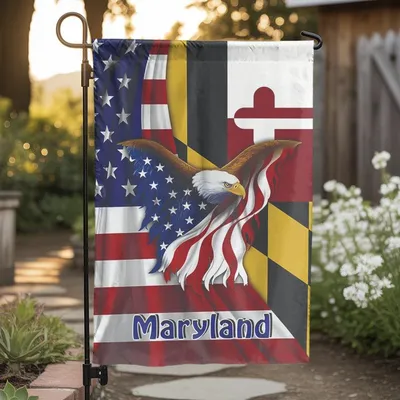 Maryland Eagle Flag , Double-Sided, House Flag Decor,  House Flag Decoration Vertical Garden Flag