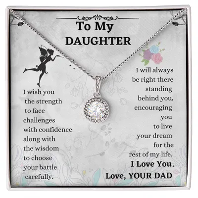 To My Daughter I Love You Love Your Dad, Gift For Daughter From Dad, Daughter Father Necklace, Daughter Gift From Dad, Grown Up Daughter, Daughter Gift Necklace, Daughter Birthday Gift, Christmas Gift For Daughter