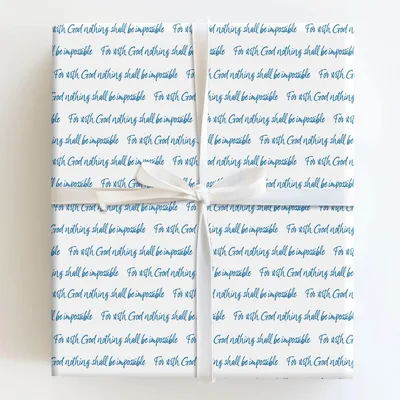 Nothing Is Impossible in Blue - Gift Wrap for Christmas, Holidays Wrapping Paper, Christmas Wrapping Paper