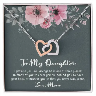 To My Daughter - I Promise You - Necklace Interlocking Hearts Necklace