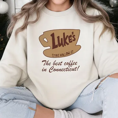 Stars Hollow Lukes Coffee Sweatshirt Best Coffee In Connecticut Sweatshirt Gilmore Girls Retro Tv Show Sweatshirt Classic