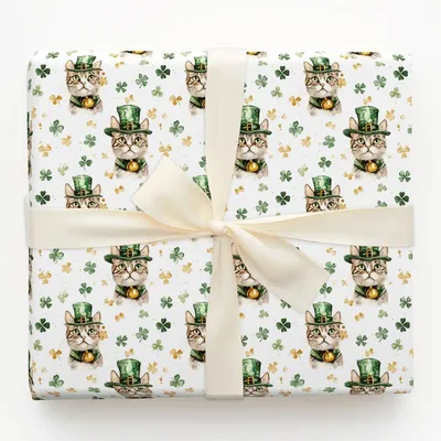 Leprechaun American Wirehair - Gift Wrap for Christmas, Holidays Wrapping Paper, Christmas Wrapping Paper