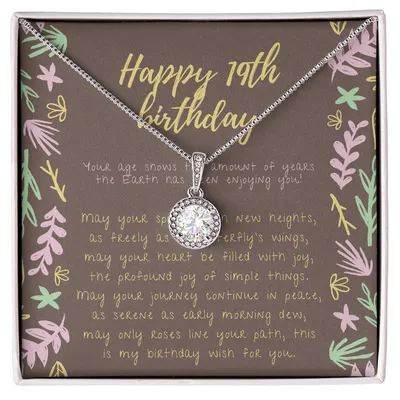 Happy 19th Birthday Necklace, 19th Birthday Necklace, 19th Birthday Jewelry, Happy 19th, Grown Up Daughter, Graduation Gift, Initials Hearts Necklace, 19th Birthday Gift For Girls, Gift For 19 Year Old Girl