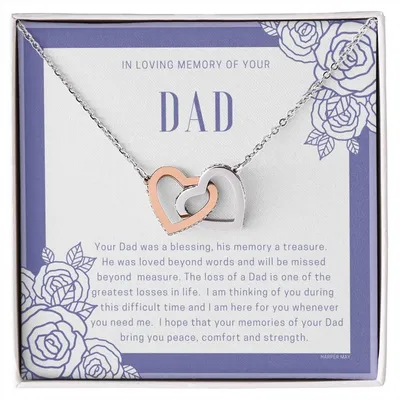 Loss Of Dad Interlocking Hearts Necklace