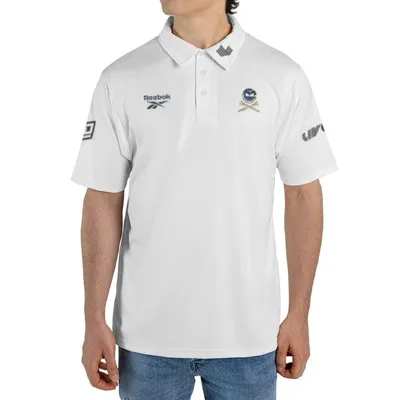 Reebok Liv Golf Polo, Skull Graphic Logo, Performance White Polo Shirt, Men'S Tour Golf Wear, Athletic Top