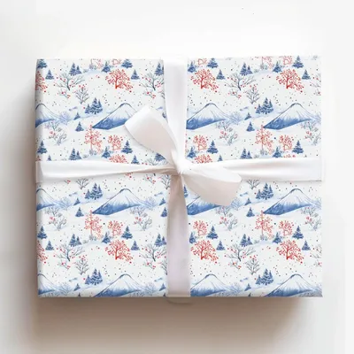 Fuji Blossom - Gift Wrap for Christmas, Holidays Wrapping Paper, Christmas Wrapping Paper