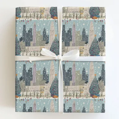 Skating the Rockefeller - Gift Wrap for Christmas, Holidays Wrapping Paper, Christmas Wrapping Paper