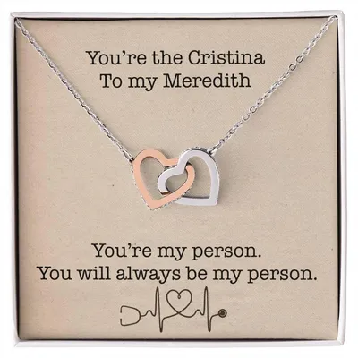 Grey'S Anatomy - You'Re My Person Interlocking Necklace Interlocking Hearts Necklace