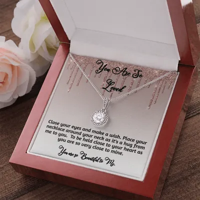 Wife Girlfriend You Are So Loved Wish Hug Necklace Heartfelt Keepsake Necklace Close to Heart