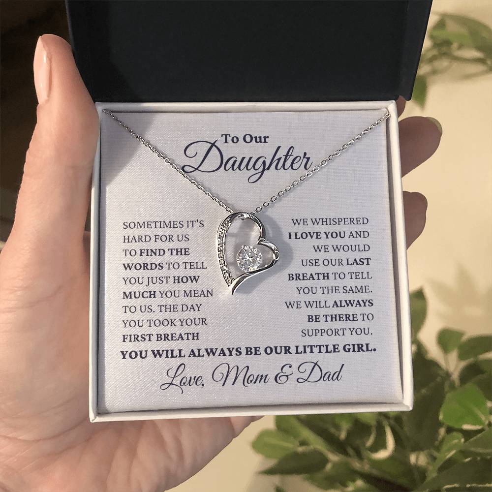 Gift For Daughter Love Mom And Dad - Our Little Girl - Necklace