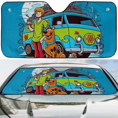 Scooby Doo And Shaggy Mystery Machine Car Windshield Sun Shade Car Sunshade