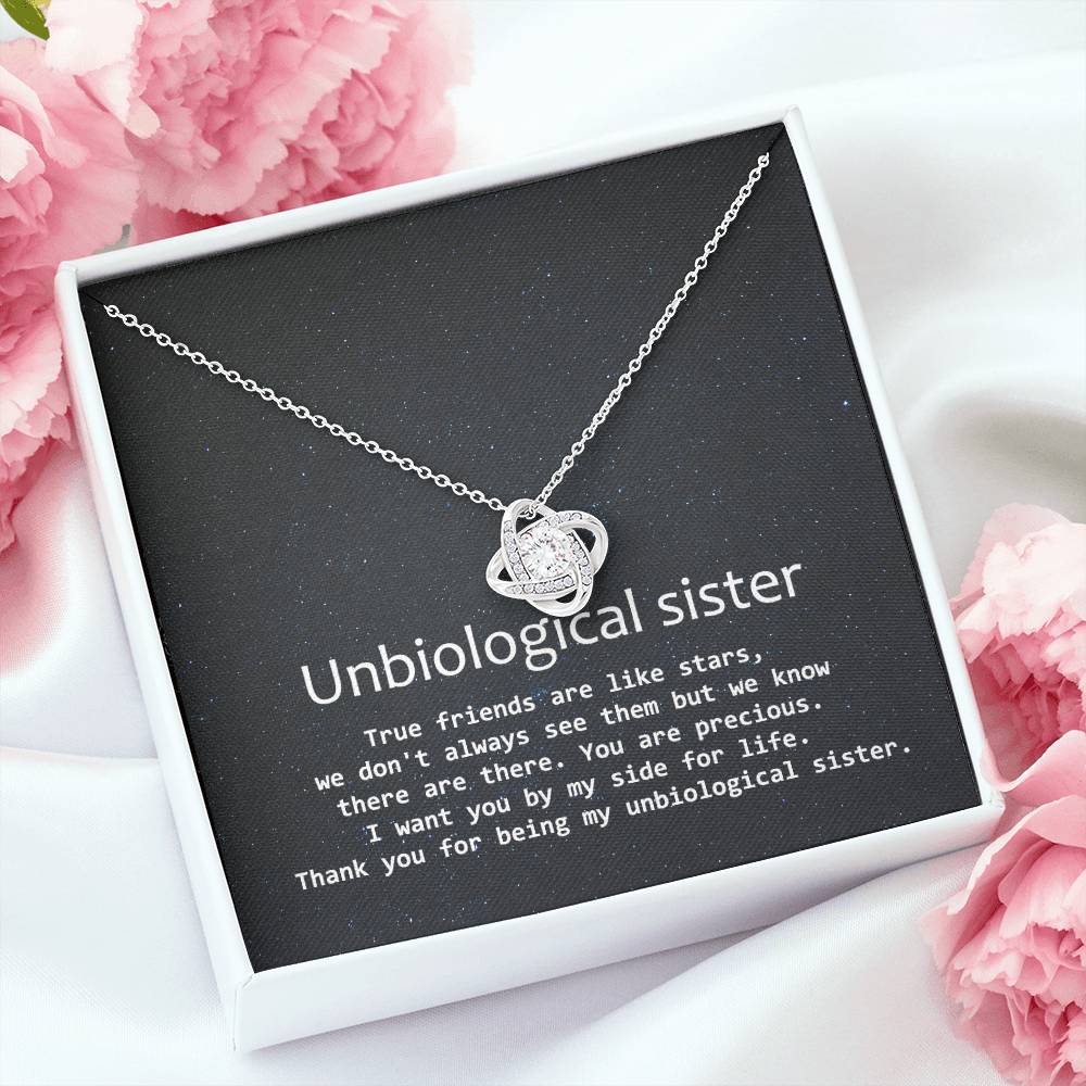 Gift for unbiological sister - Love Knot Necklace