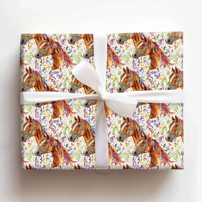 King Cake Canter - Gift Wrap for Christmas, Holidays Wrapping Paper, Christmas Wrapping Paper