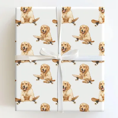 Wagging My Wheels Off - Gift Wrap for Christmas, Holidays Wrapping Paper, Christmas Wrapping Paper