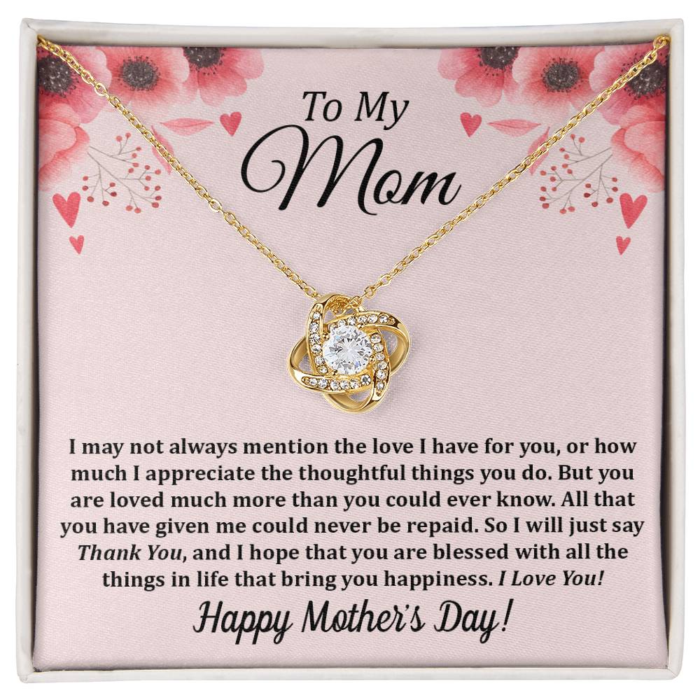 Mother's Day Necklace Love Knot Necklace
