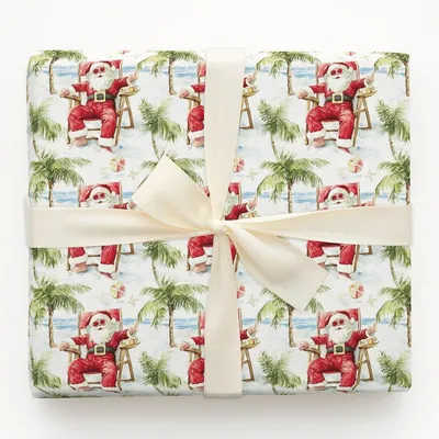 Santa's Surf - Gift Wrap for Christmas, Holidays Wrapping Paper, Christmas Wrapping Paper