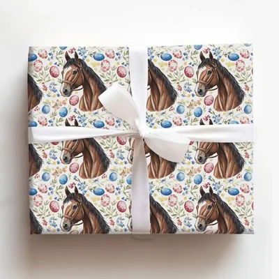 Easter Eggs with the Thoroughbred - Gift Wrap for Christmas, Holidays Wrapping Paper, Christmas Wrapping Paper