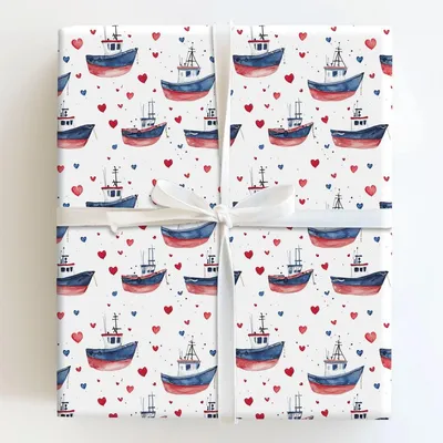 Hooked on Love - Gift Wrap for Christmas, Holidays Wrapping Paper, Christmas Wrapping Paper