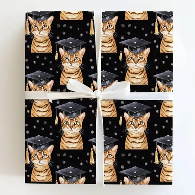 Bengal Graduate - Gift Wrap for Christmas, Holidays Wrapping Paper, Christmas Wrapping Paper