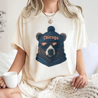 Vintage Chicago Football T-Shirt T-Shirt Trendy Fan Gifts Game Day Apparel Team Crewneck Chicago Bears Fan Gear