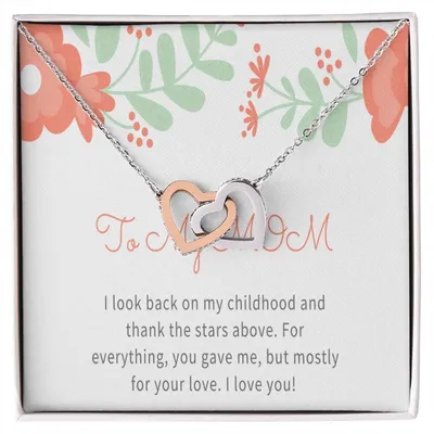 Mom Gift Necklace For Mom Personalized Necklace Initial Jewelry Family Necklace New Mom Necklace 14Kt Gold Filled Silver Interlocking Hearts Necklace
