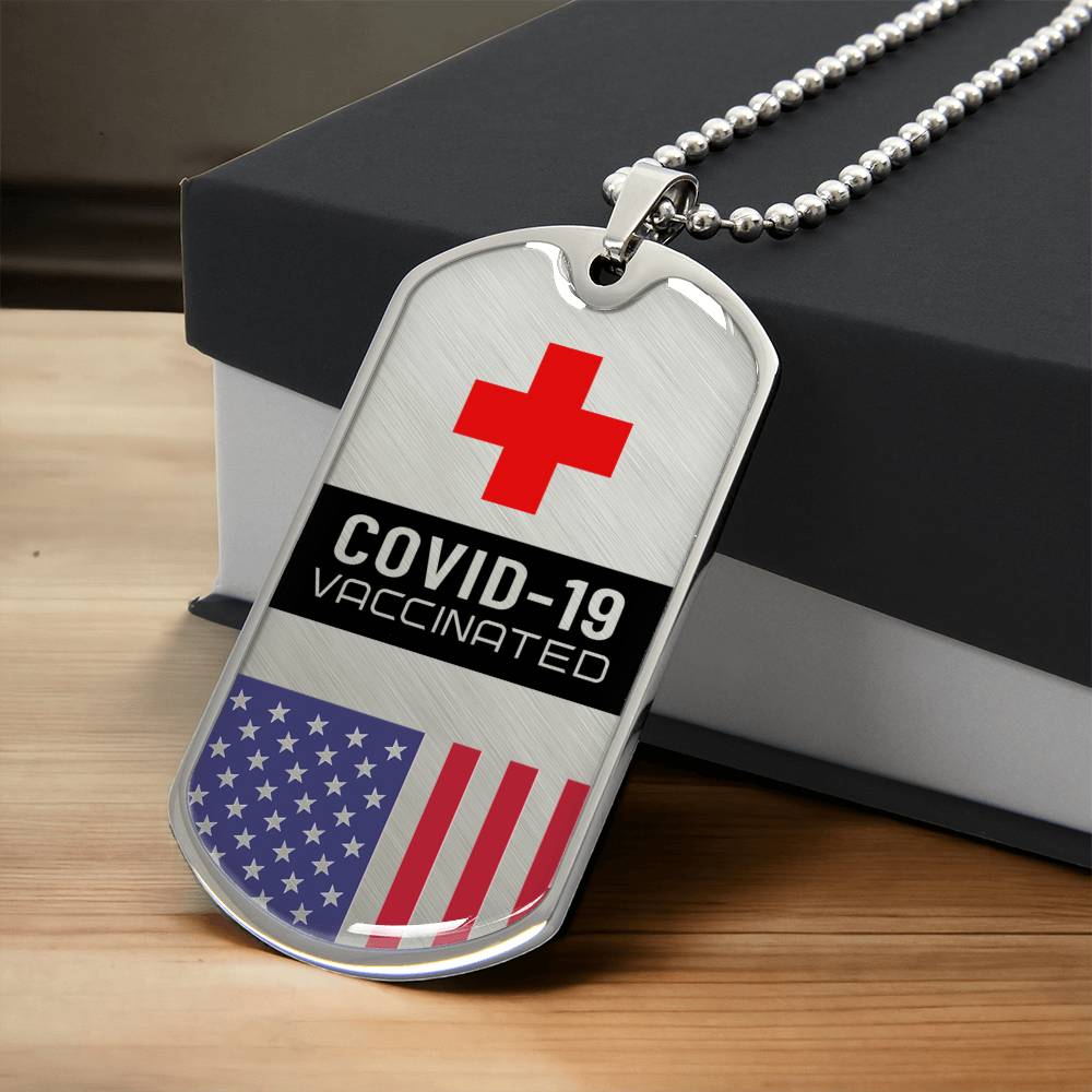 Covid-19 Vaccinated Dog Tag Necklace Luxury Military Chain - Army Tag Necklace, Dog Tag