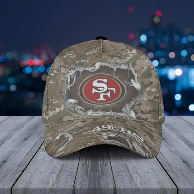 San Francisco 49ers Distressed Camo Baseball Cap Nfl Football Baseball Cap