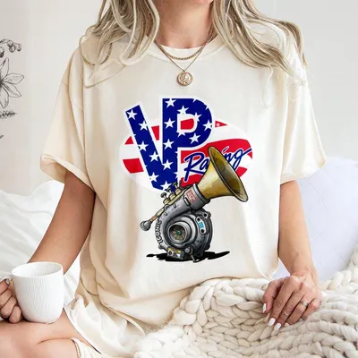 Vp Racing T-Shirt American Flag Logo Graphic Car Love T-Shirt For Men