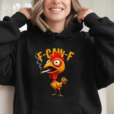 Smoking Chicken Hoodie Funny Chicken Meme Hoodie Sarcastic Farm Animal Graphic Hoodie Hilarious Chicken Humor Hoodie Funny