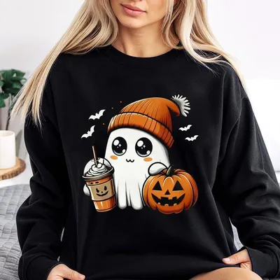 Graphic Print Sweatshirt For Winter And Autumn Women Round Casual Apparel Soft Cotton Top Apparel Made