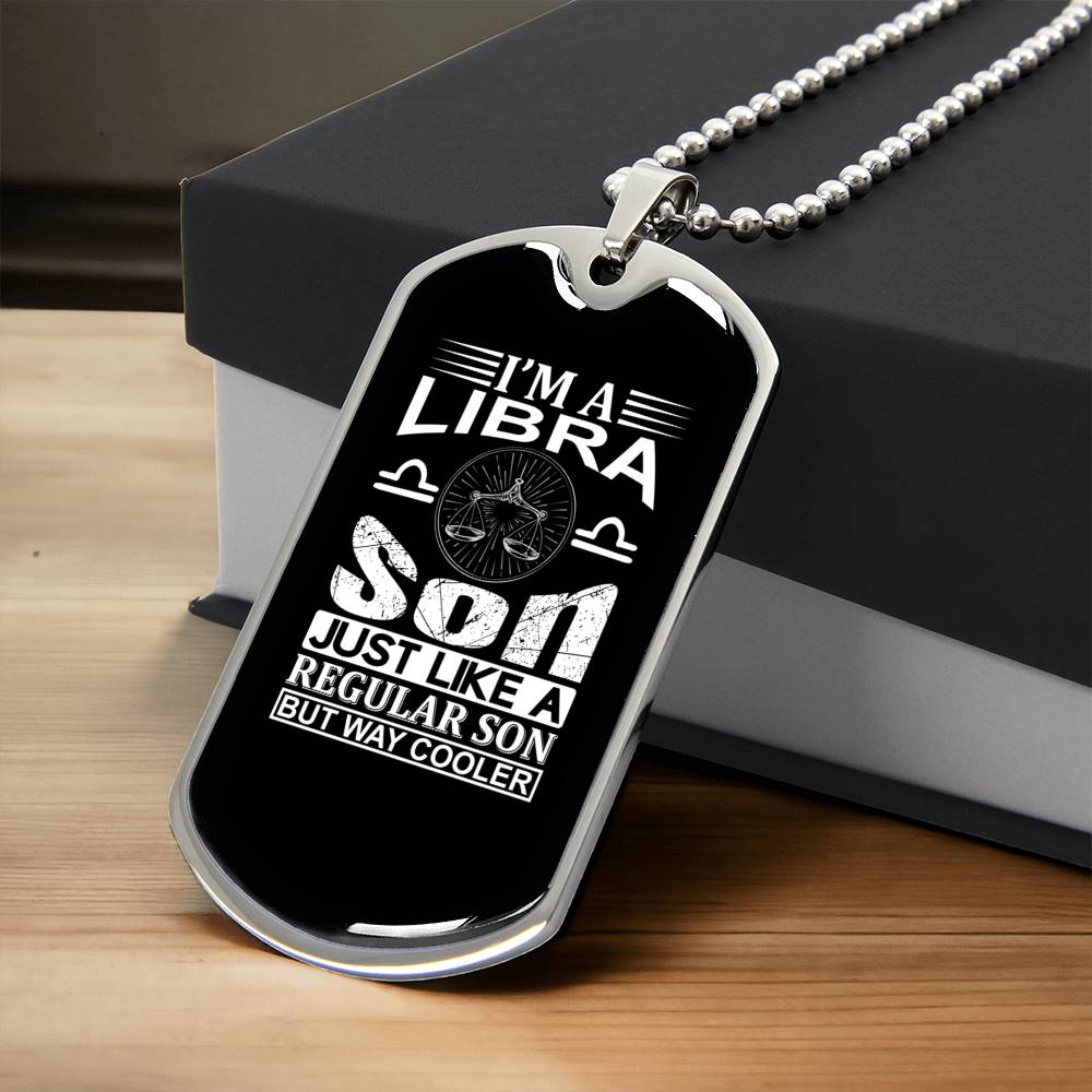 Libra Son Dog Tag - Army Tag Necklace, Dog Tag