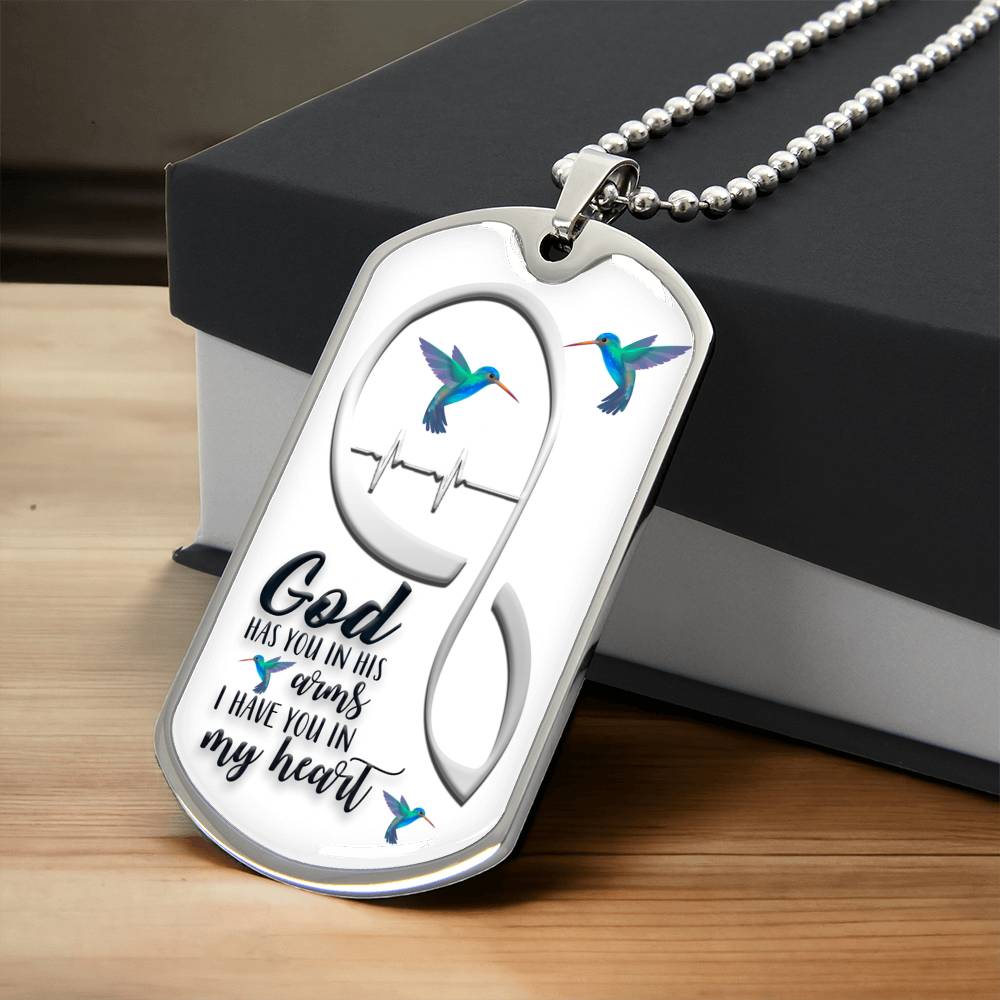Hummingbird Necklace Mother's Day Gift, Hummingbird Jewellery, Bird Necklace, Gift For Her, Dainty Minimalist Jewellery - Army Tag Necklace, Dog Tag