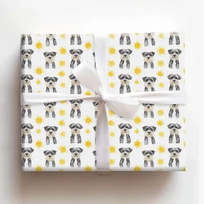 Sunny Day with the Schnauzers - Gift Wrap for Christmas, Holidays Wrapping Paper, Christmas Wrapping Paper