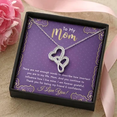 To My Mom 6 Double Hearts Necklace