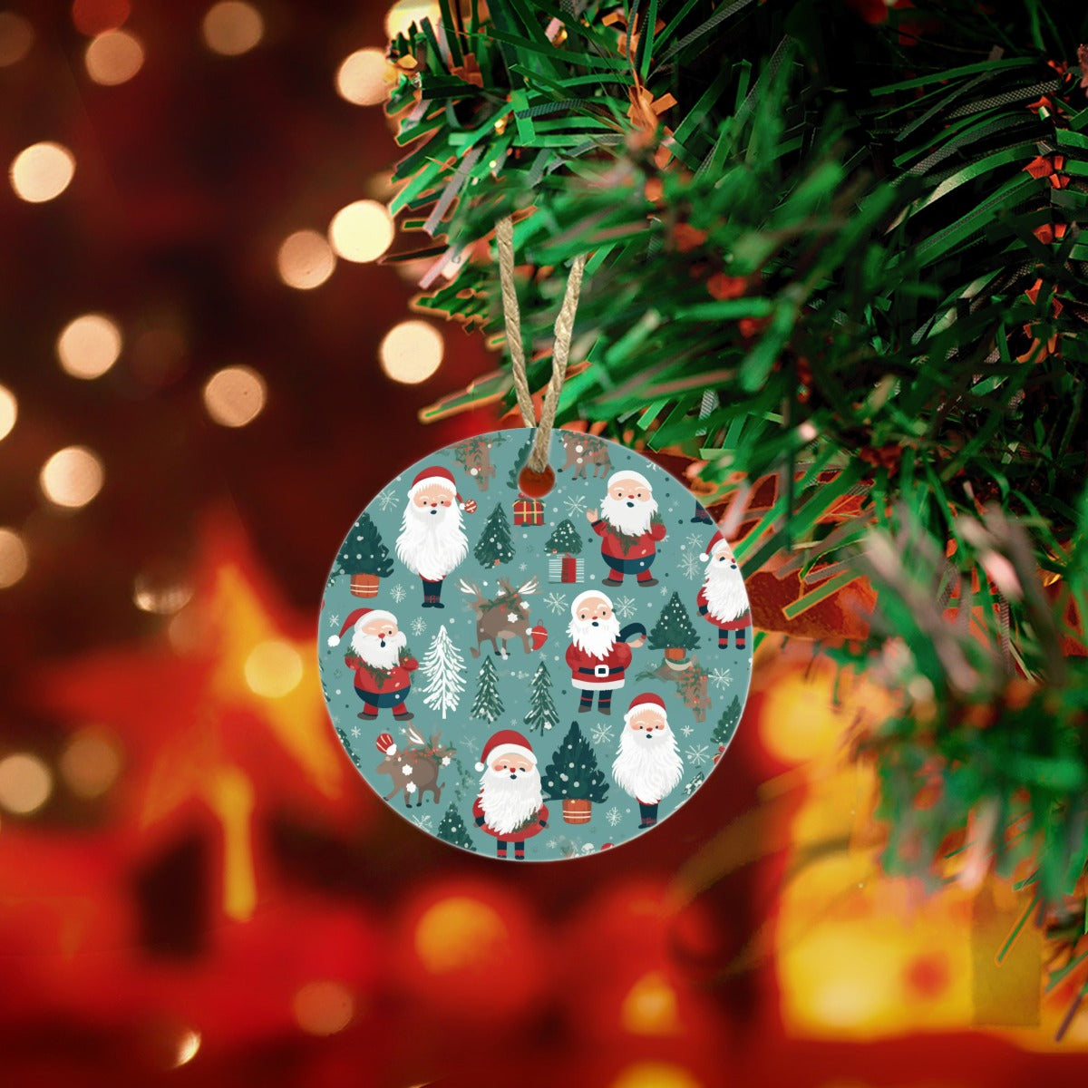 Santa Claus Pattern Christmas Tree Ornament