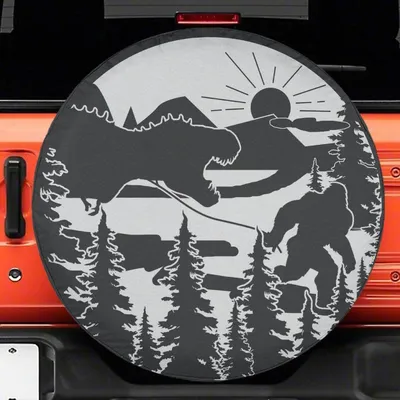 Bigfoot & Dinosaur Tire Cover Spare Tire Cover With Or Without Backup Camera Hole, Bigfoot Camper Spare Tire Cover, Tire Cover Bigfoot, Camper Spare Tire Cover Bigfoot Spare Tire Cover